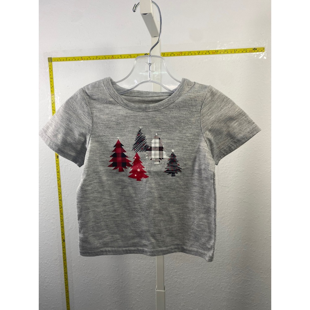 Wondershop Target Kids Christmas Tree Sleep Shirt Gray Plaid 12M Holiday Pajamas